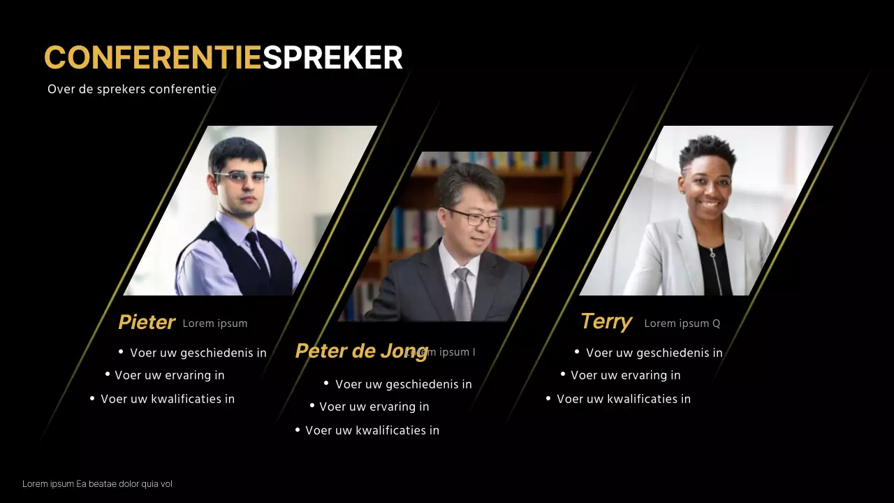 Goud en zwart voor een stijlvolle presentatie tijdens een zakelijke conferentie