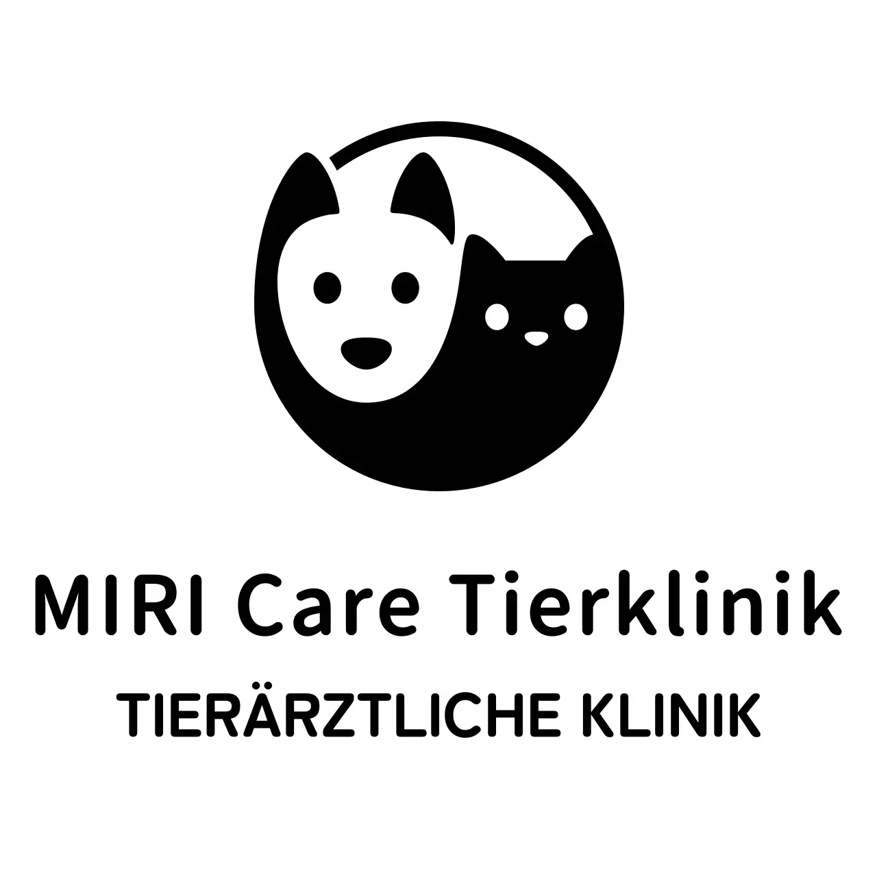 Veterinärklinik-Logo in Form eines Hunde- und Katzensymbols
