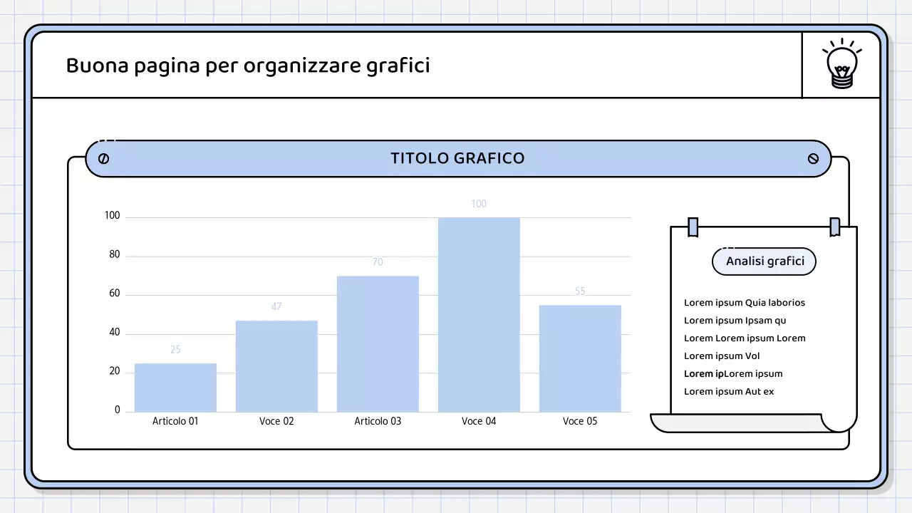 Un semplice rapporto di sintesi di colore blu chiaro