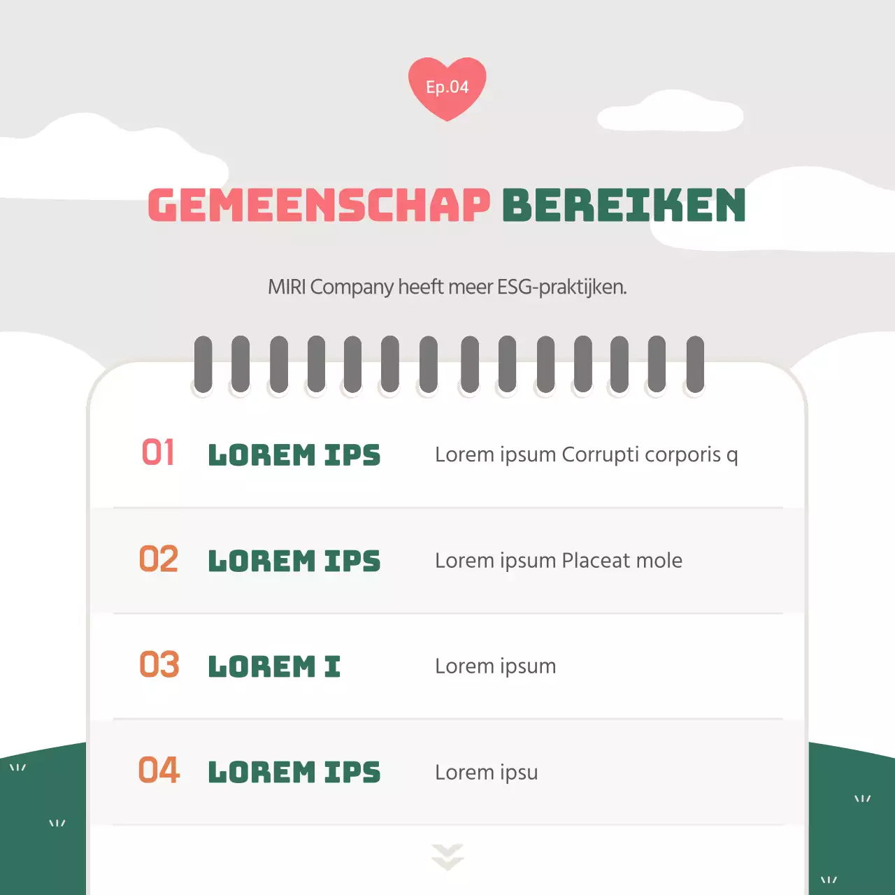 Een mooi groen en roze bericht over ESG-beheerrapportage