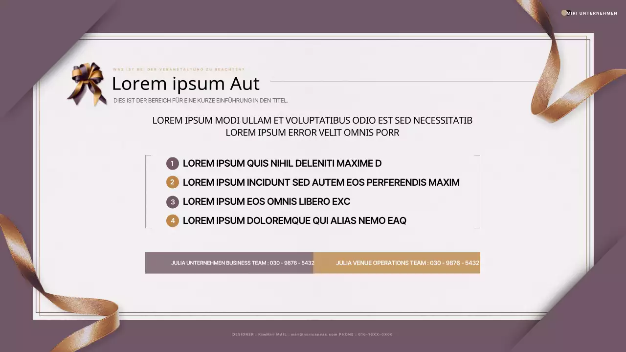 Ein luxuriöser Vorschlag für eine Einladung zu einer Veranstaltung in Lila und Gold