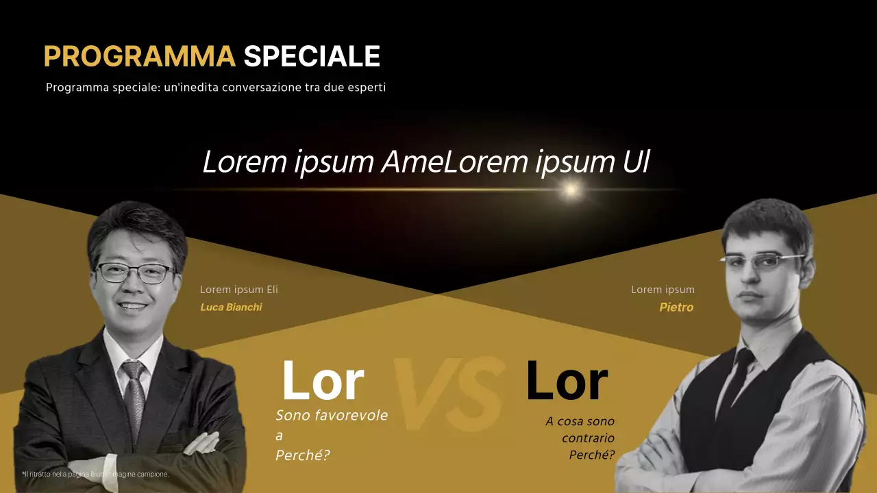 Oro e nero per una presentazione di classe a una conferenza d'affari