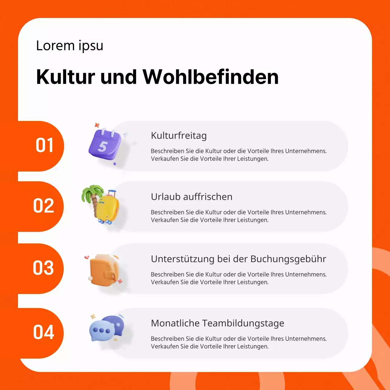 Ein einfaches Orange und Grau über uns Platz