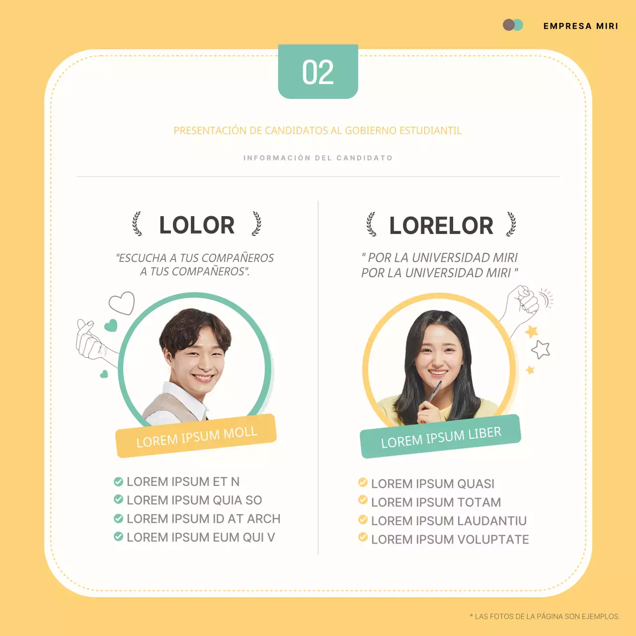 Promover un compromiso del gobierno estudiantil de moda en amarillo y menta