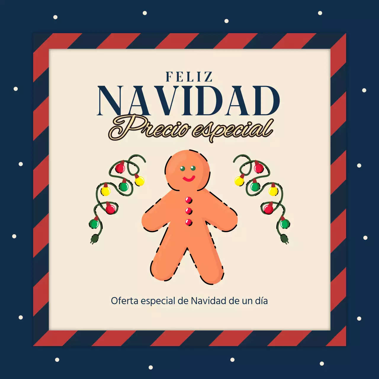 Promueva un acto festivo en rojo y azul marino