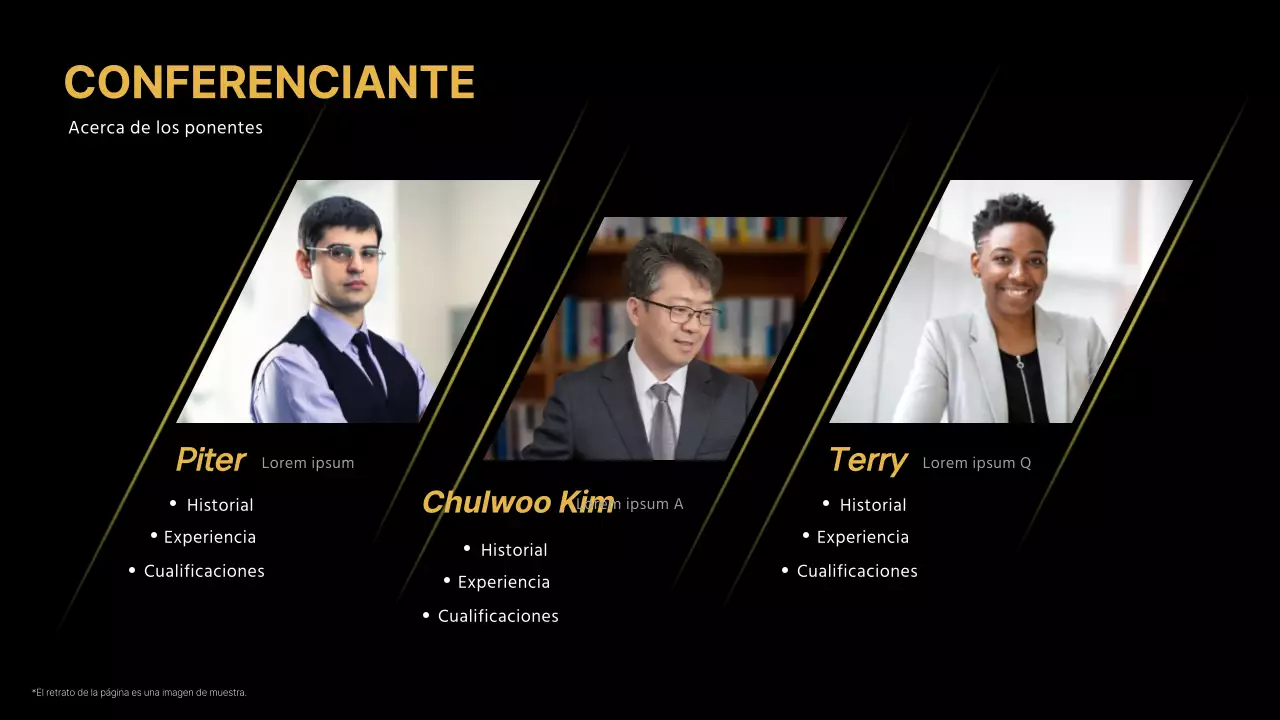 Dorado y negro para una presentación elegante en una conferencia de negocios