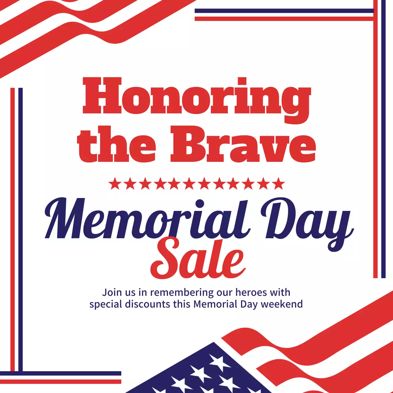 Red Traditional Memorial Day Promotion Social Media Post