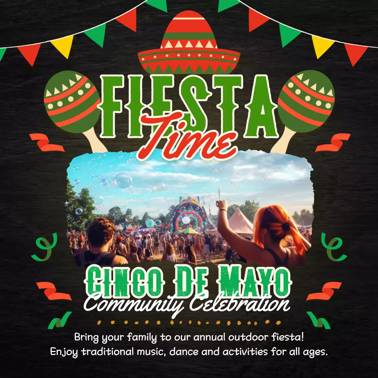 Green Cultural Festival Announcement Social Media Post