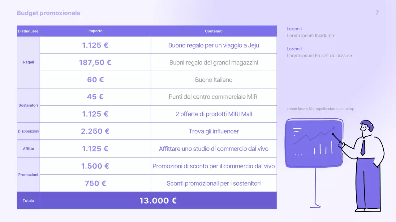 Un semplice brief promozionale viola e grigio
