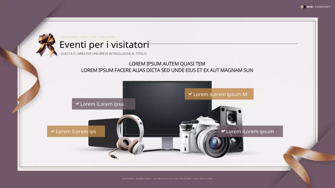 Una lussuosa proposta di invito ad un evento in viola e oro