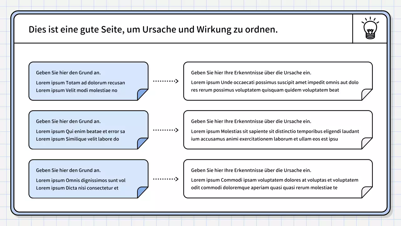 Ein einfacher, hellblauer zusammenfassender Bericht