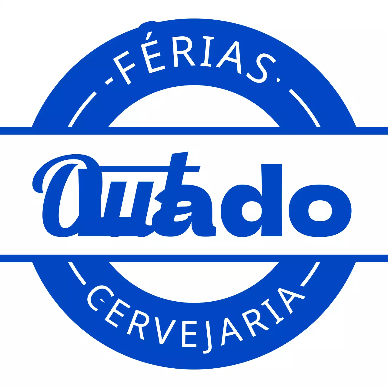 Letreiro de fachada de cervejaria de inspiração retro com tons azuis