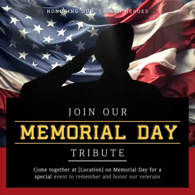 Red Traditional Memorial Day Announcement Social Media Post