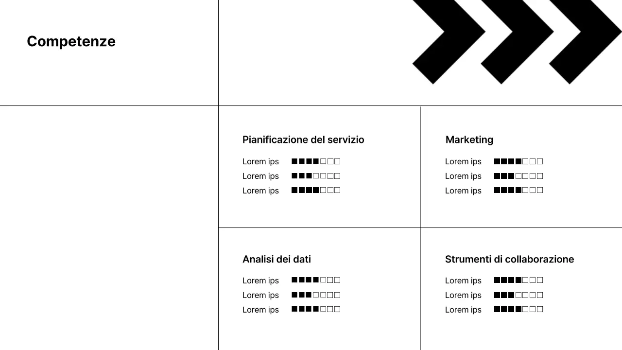Un semplice portfolio di carriera in bianco e nero