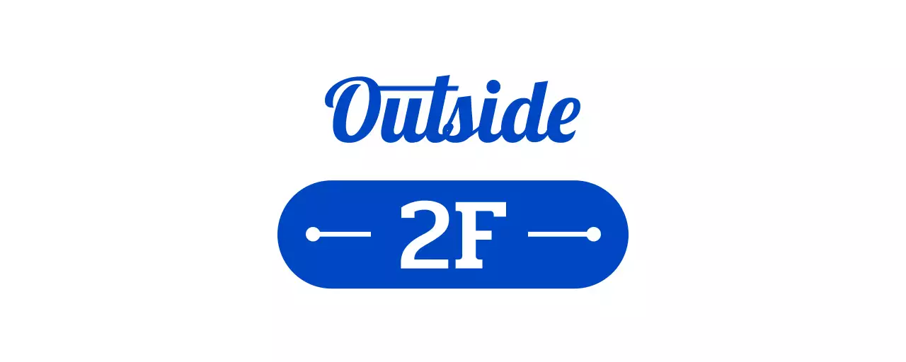 Retro-inspired brewpub storefront sign with blue tones