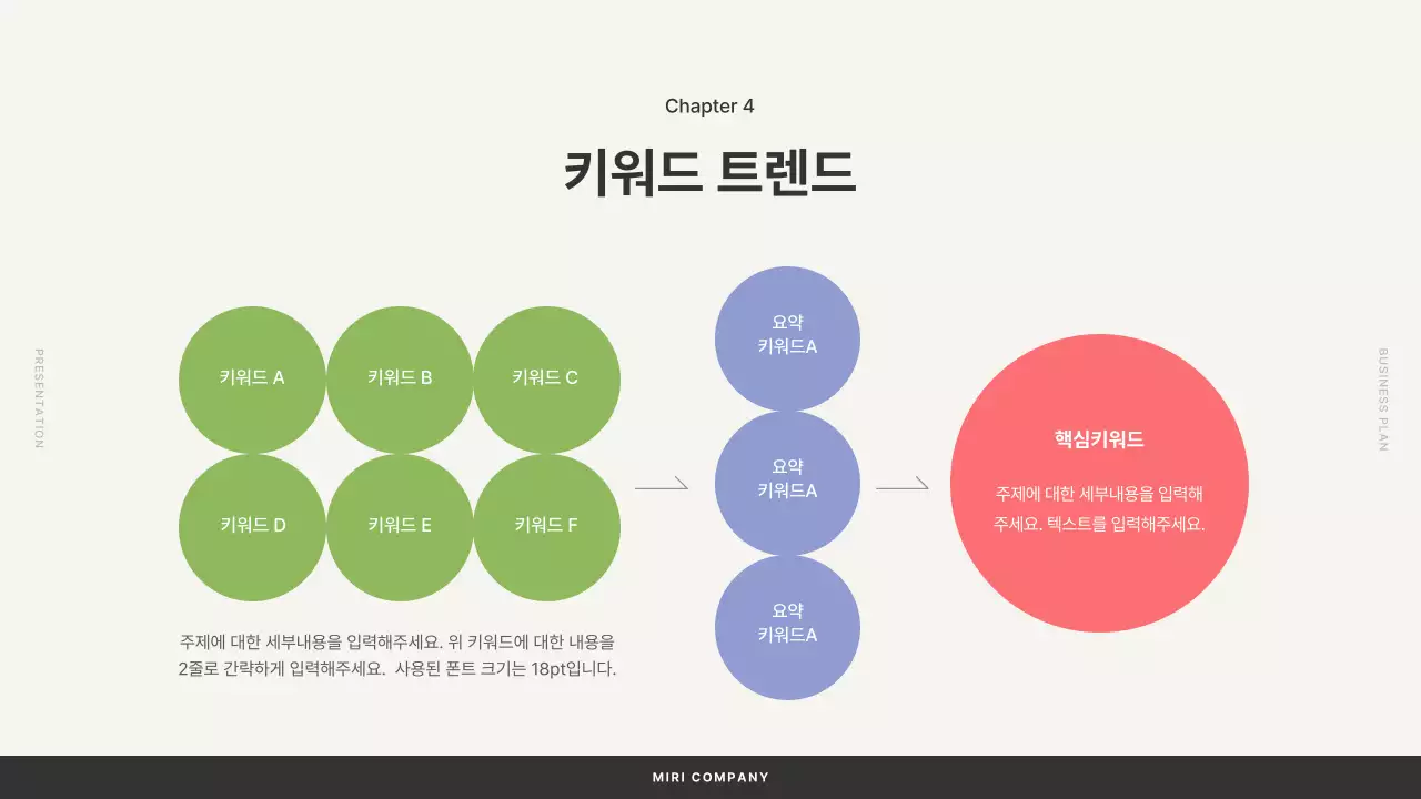 베이지색의 심플한 도형이 있는 비즈니스 기획서