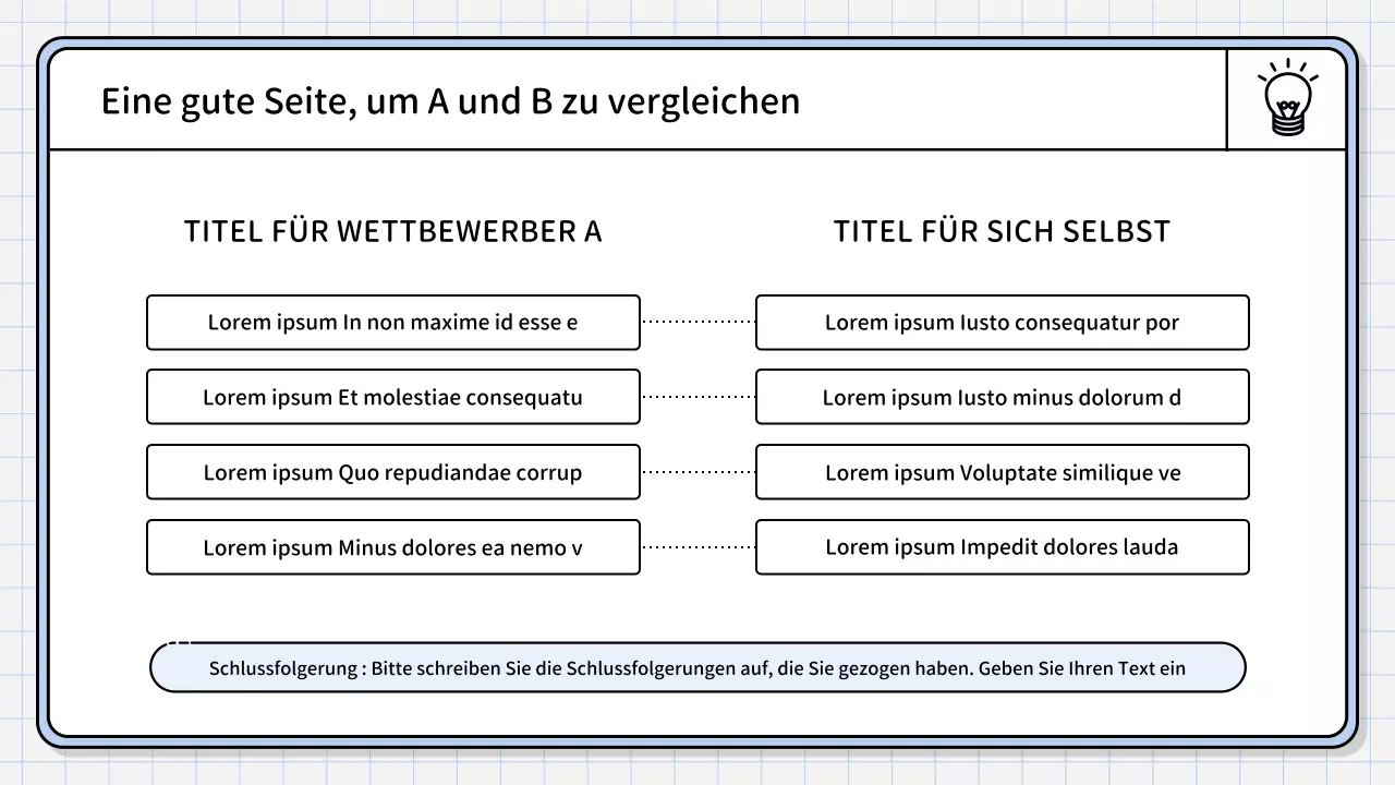 Ein einfacher, hellblauer zusammenfassender Bericht