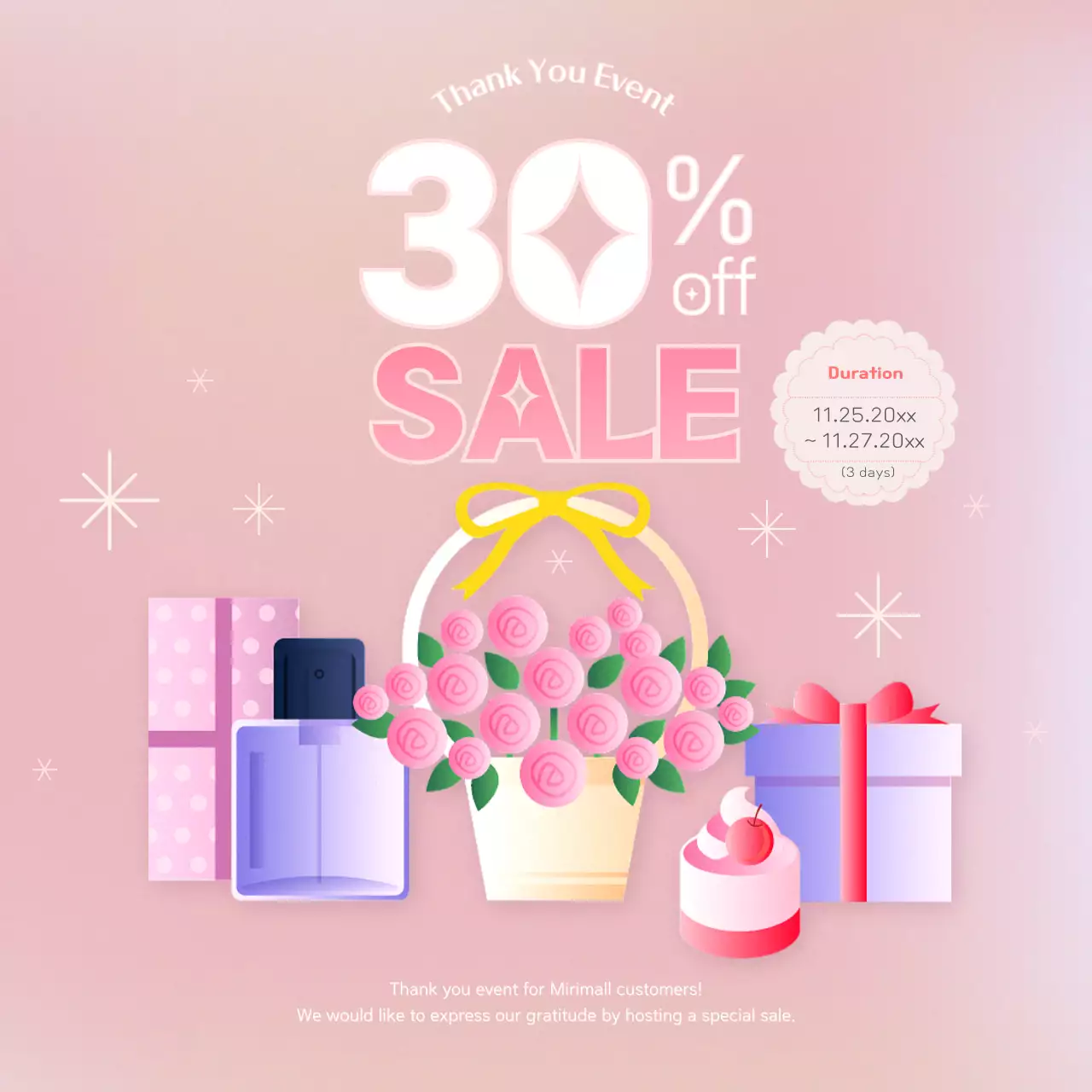 Pink Minimal Sale Promotion Social Media Post