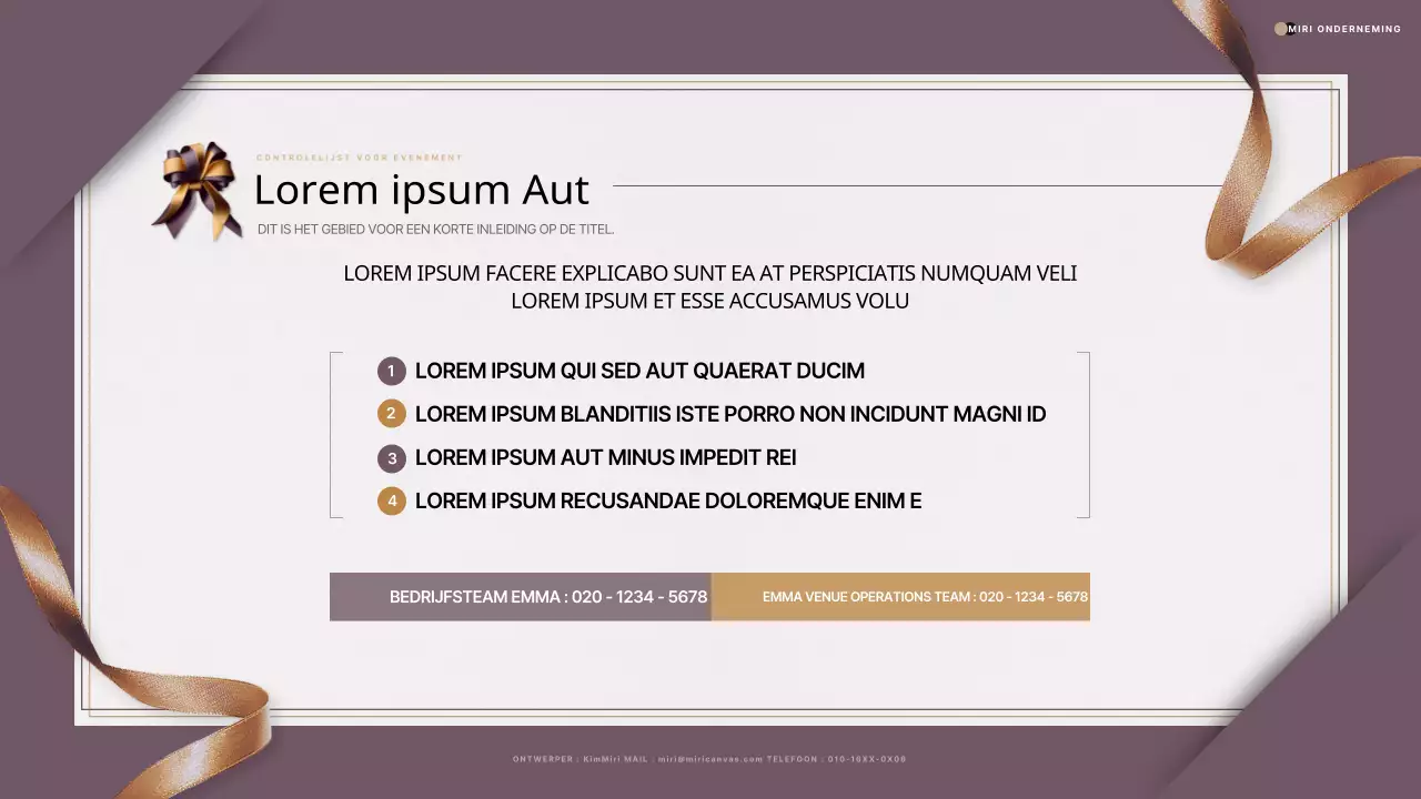 Een luxe uitnodigingsvoorstel voor een evenement in paars en goud