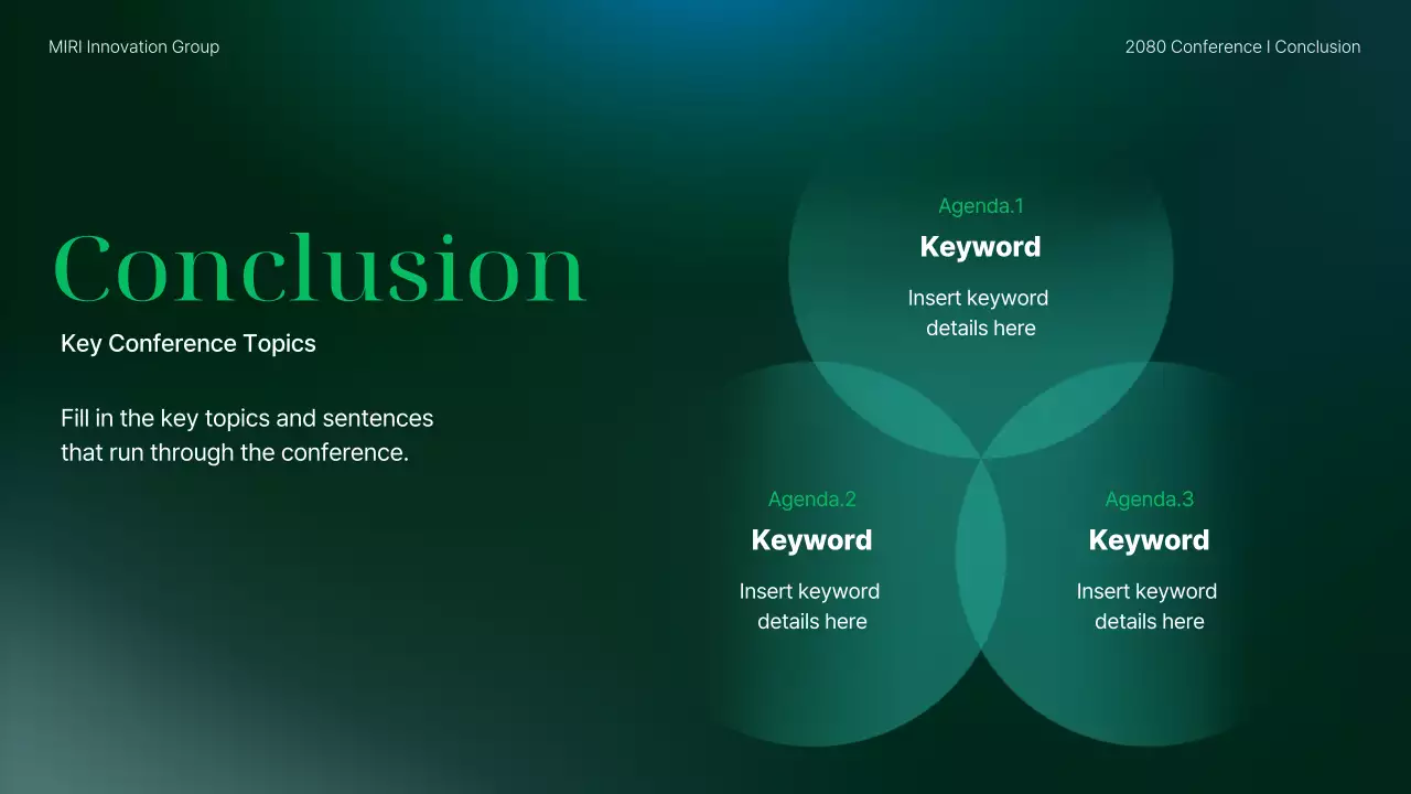 초록색과 파랑의 모던한 기업 컨퍼런스 발표자료