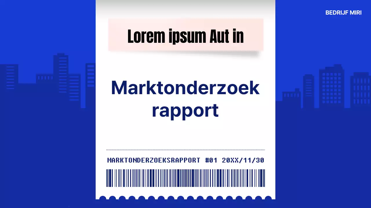 Marktonderzoeksrapport met basisconcept voor blauwe en witte bonnen