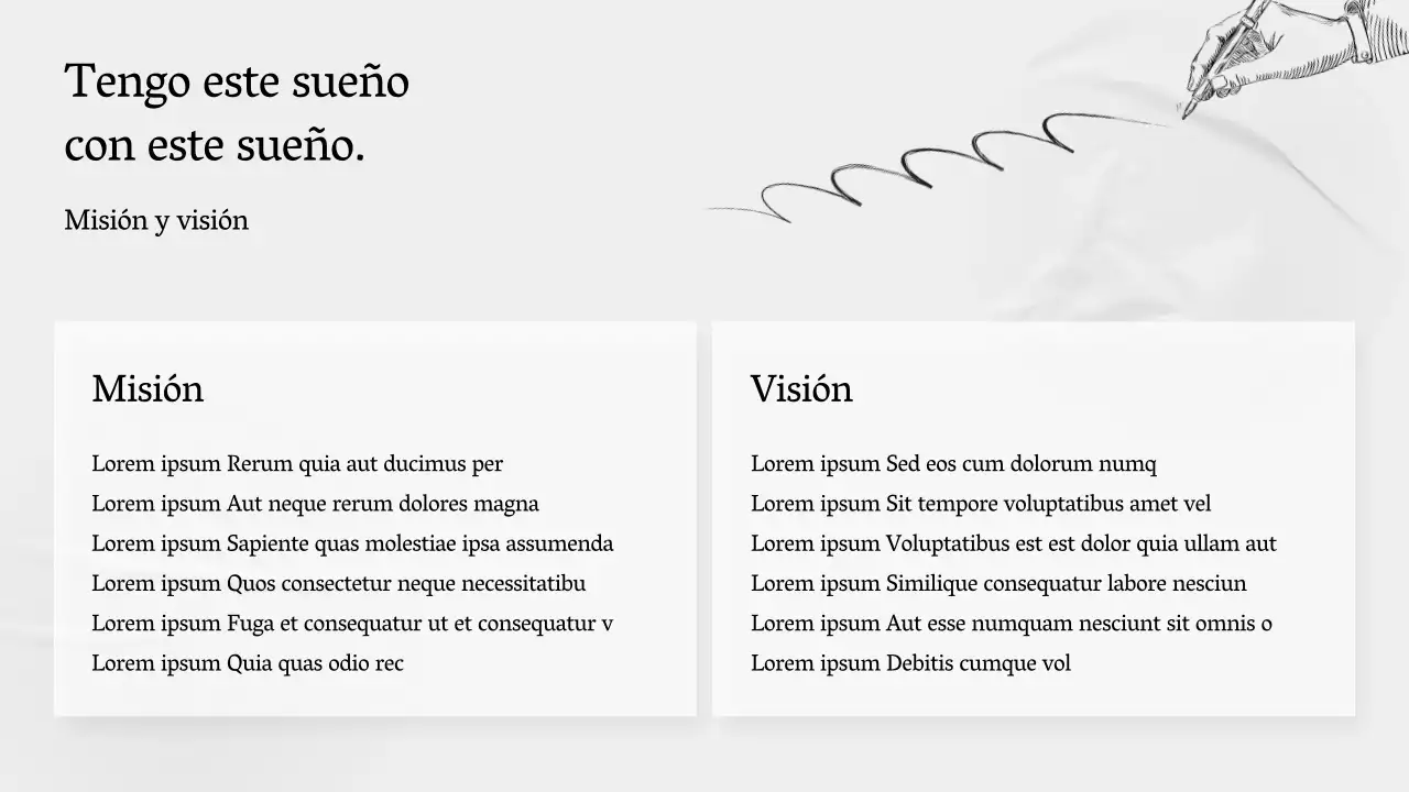 Un perfil de empresa sencillo, gris y narrativo