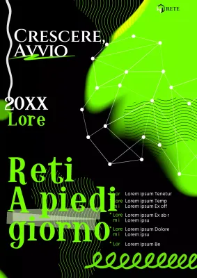 Promuovere i manifesti della rete cyberstyle in verde lime e nero