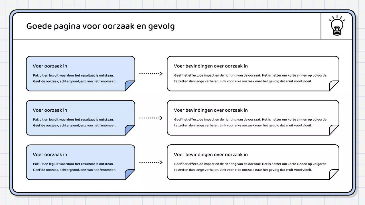 Een eenvoudig, lichtblauw samenvattend rapport