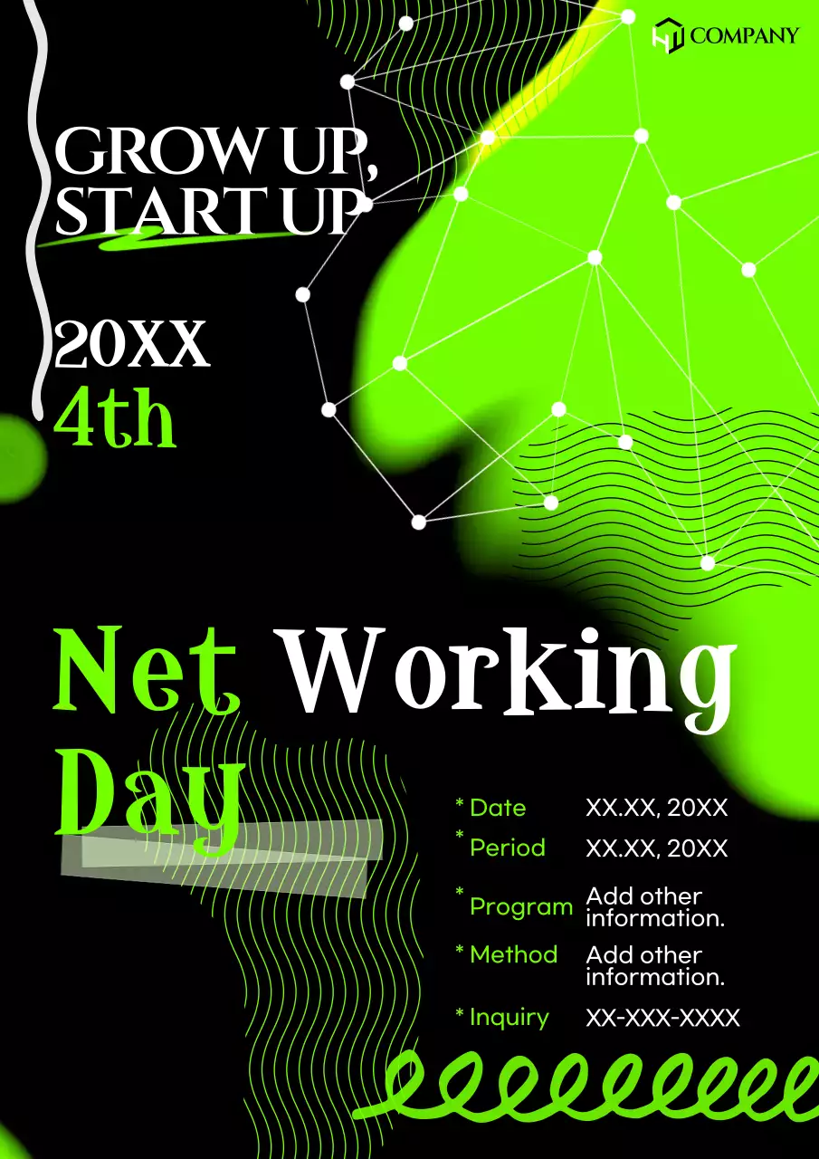 Green Modern Networking Event Poster