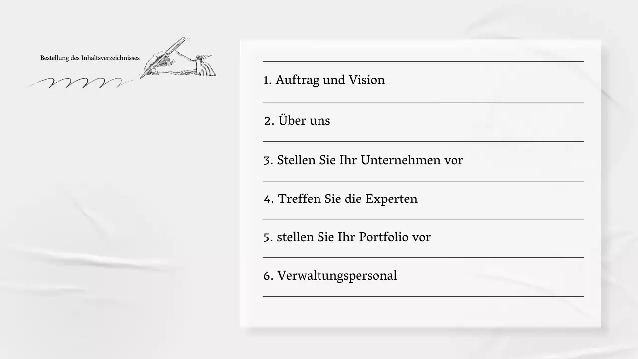 Ein einfaches, graues, erzählendes Unternehmensprofil