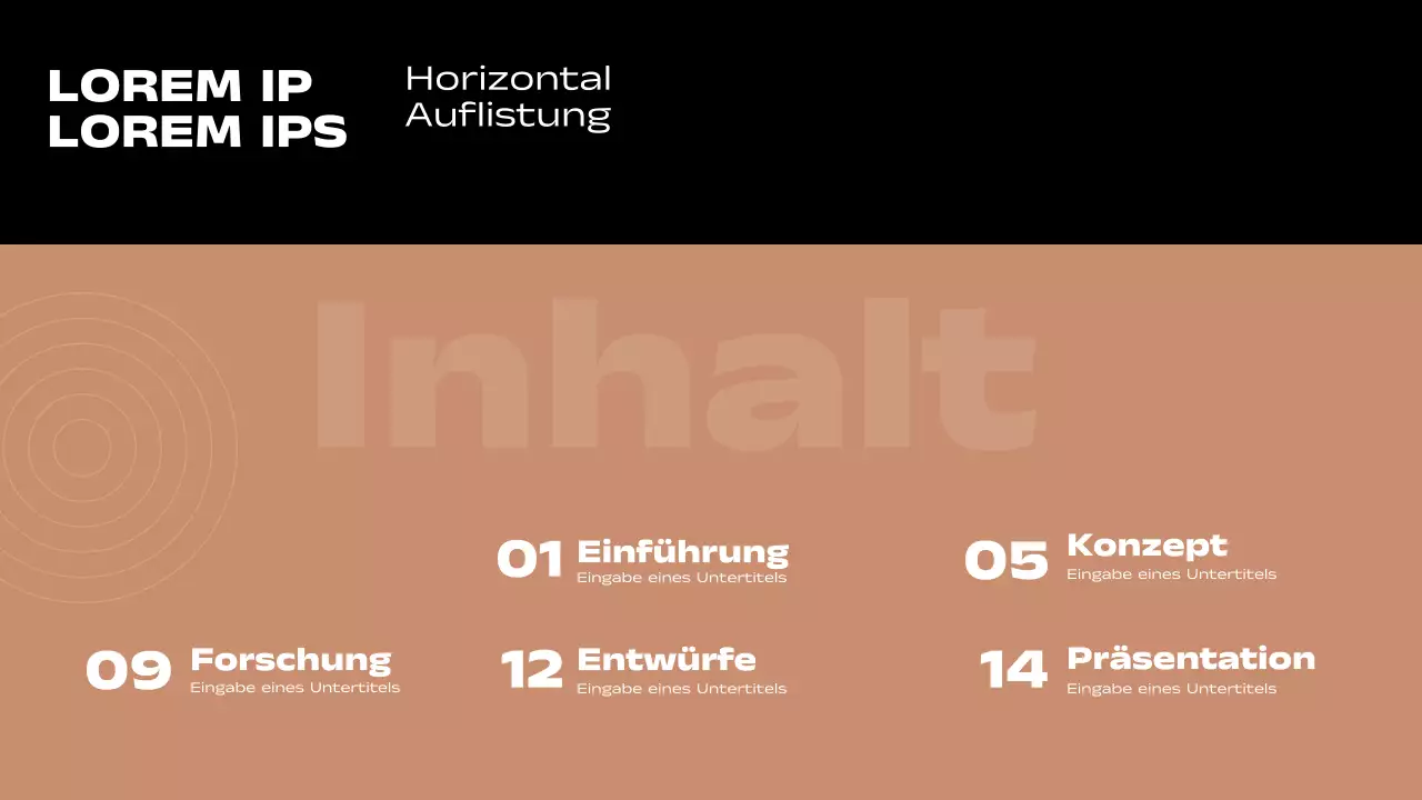 Brauner und schwarzer Minimal-Seitenbericht mit mehreren Layouts