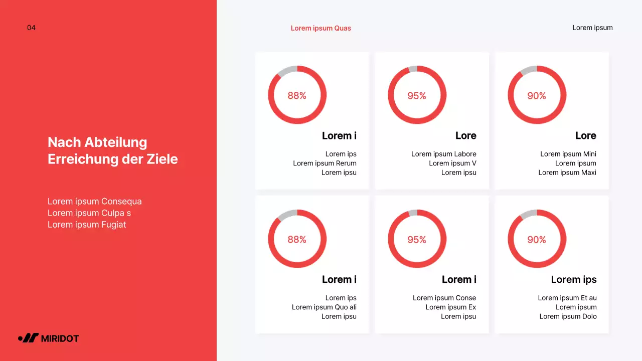 Einfacher Leistungsbericht zum Jahresende mit roten Akzenten