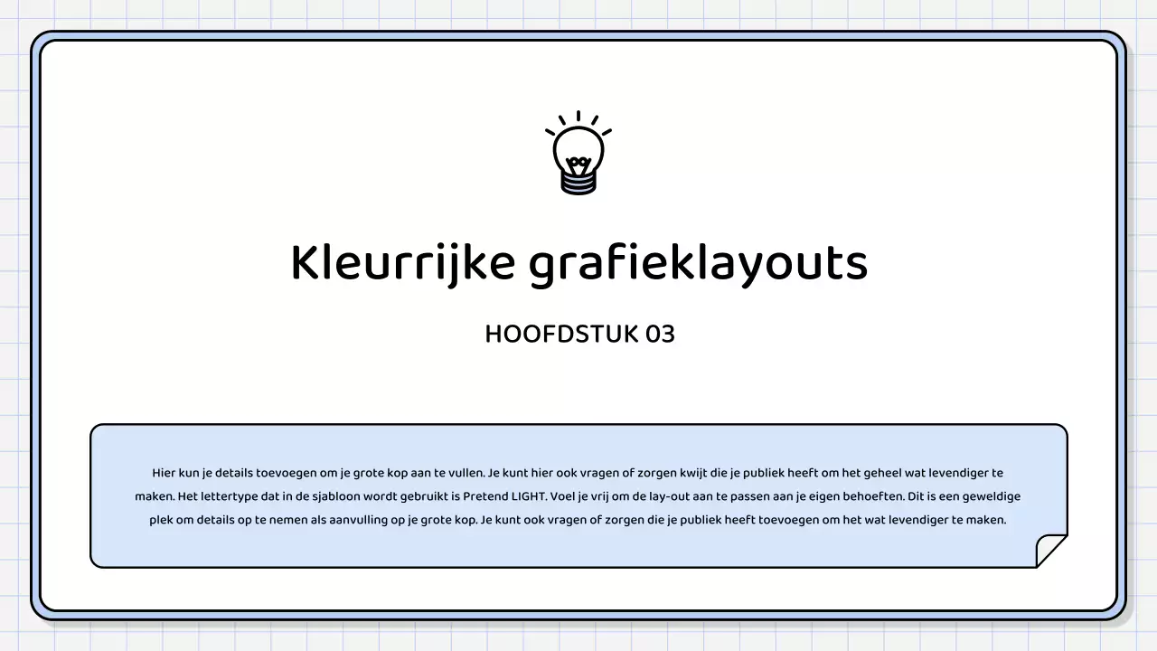 Een eenvoudig, lichtblauw samenvattend rapport