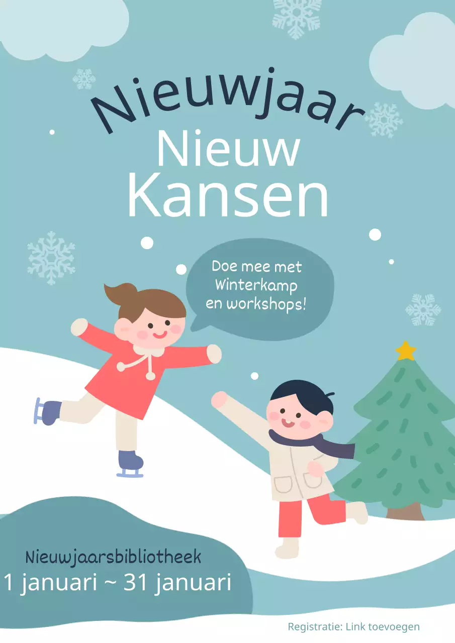 Promoot een gezellig winterkamp in lichtblauw