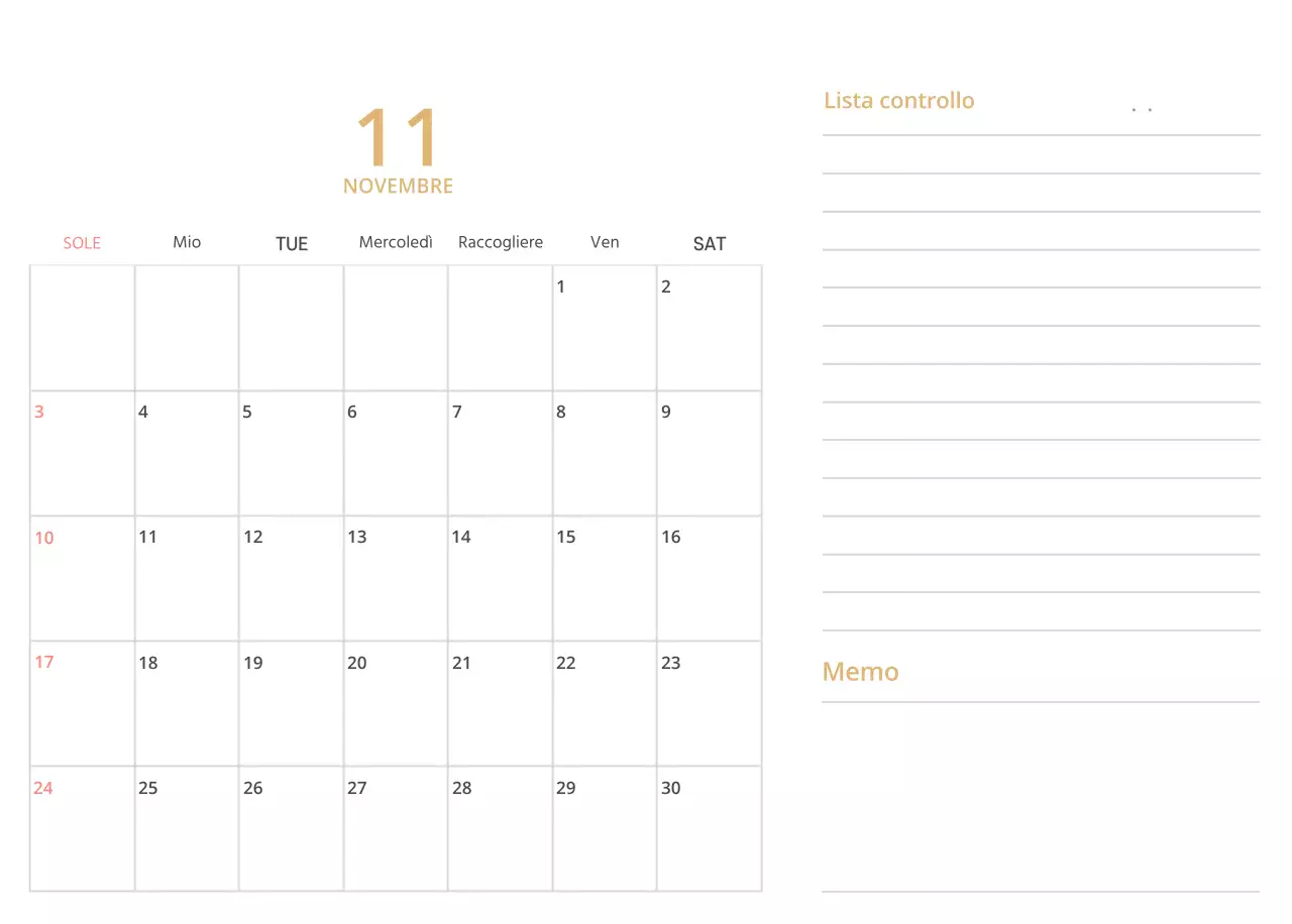 Simpatico calendario da tavolo illustrato verde a tema famiglia