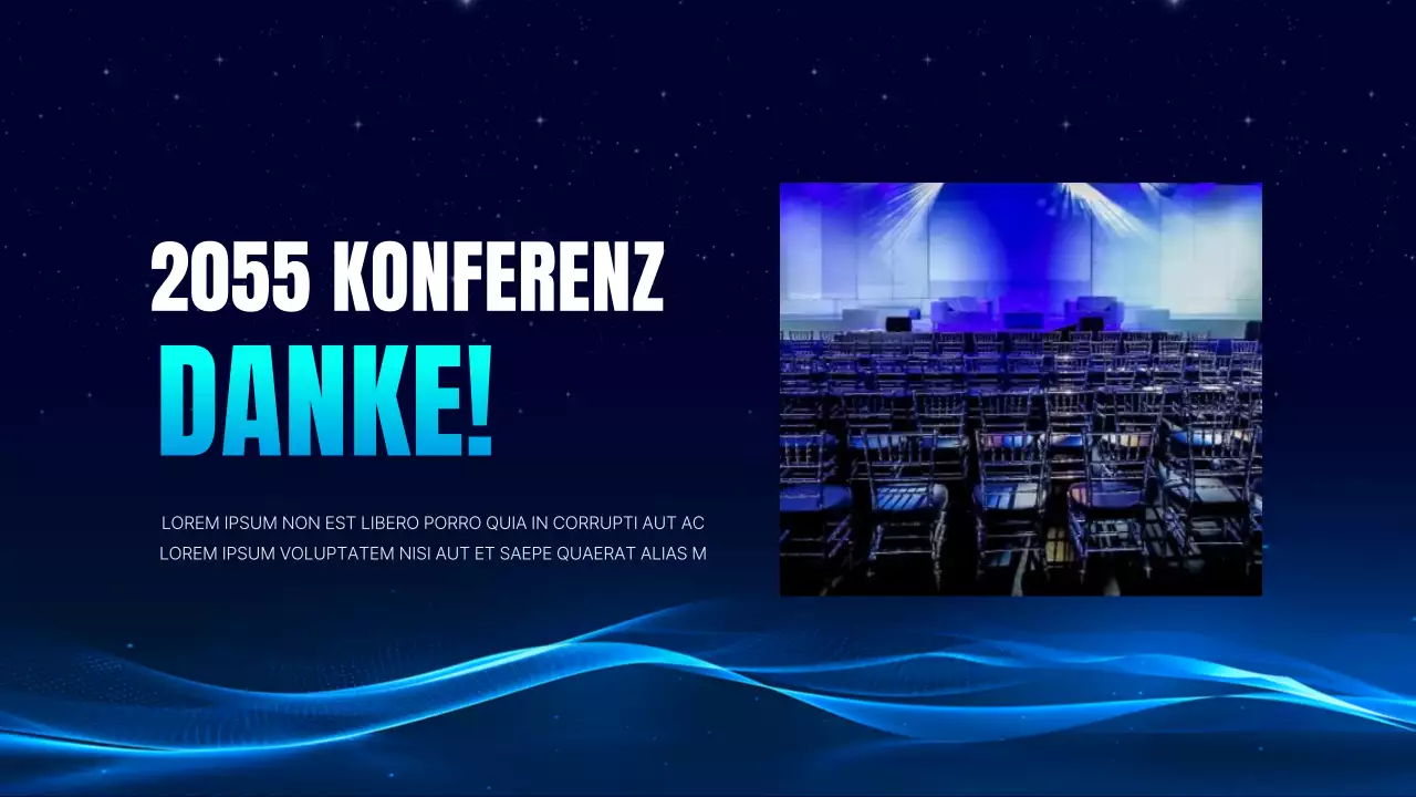 Einfache Konferenzpräsentation in Marineblau und Hellblau