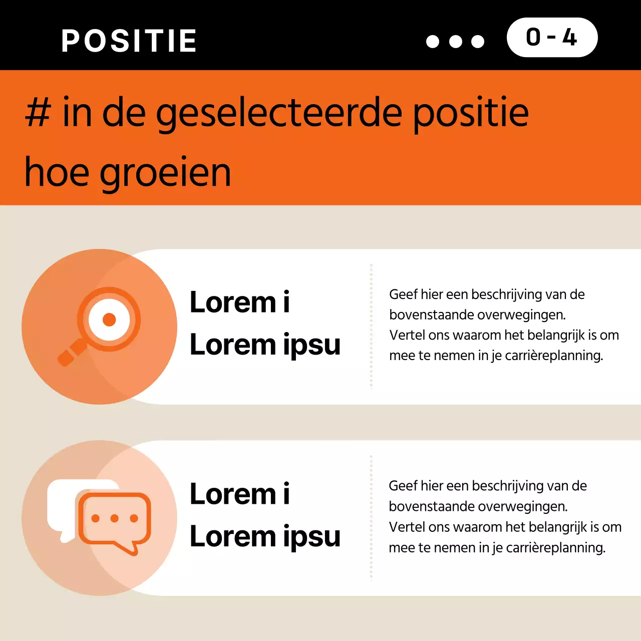 Eenvoudig businessplan in oranje en beige