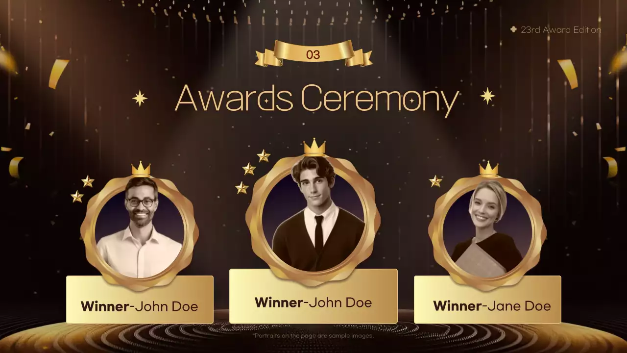 골드 엘레강트 이벤트 템플릿 프레젠테이션