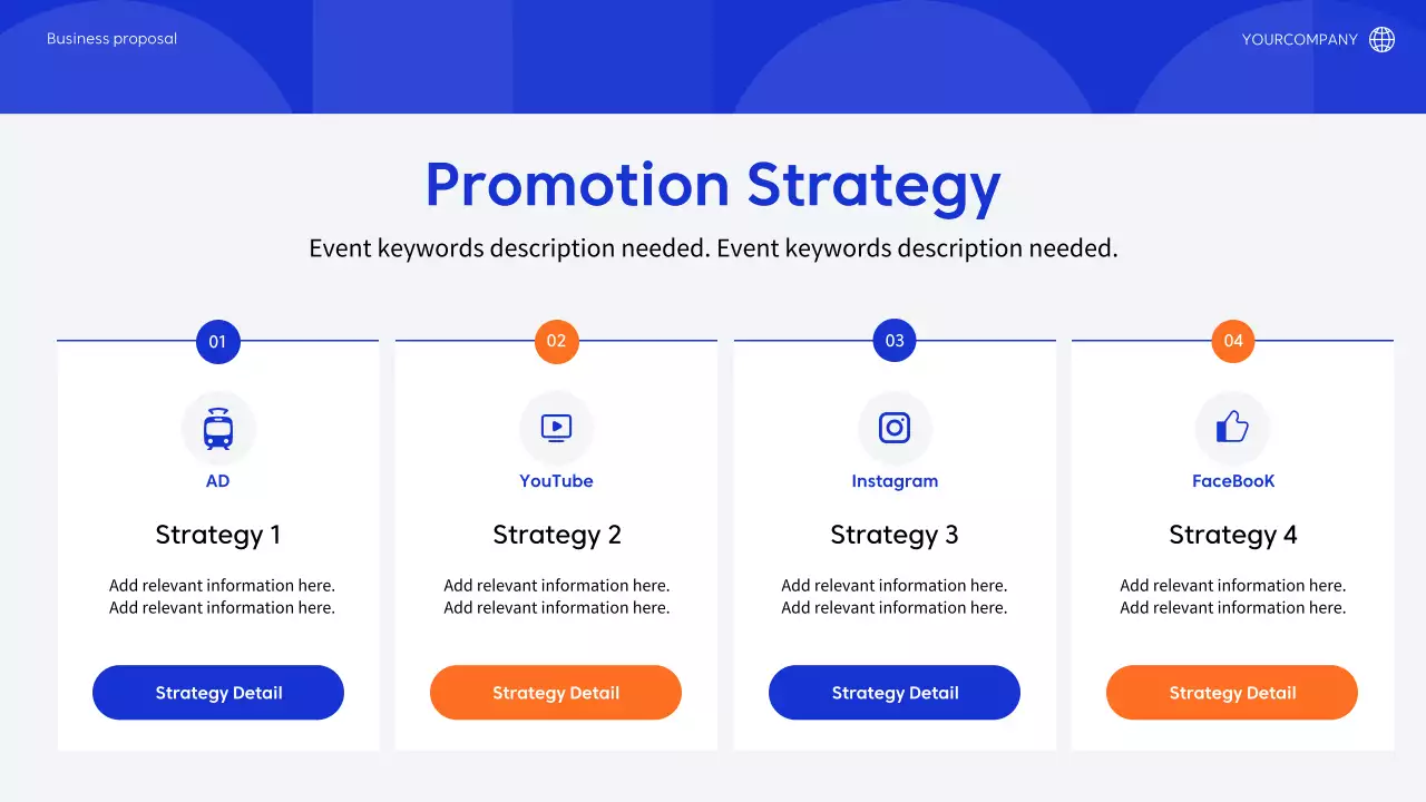 블루 모던 이벤트 플래너 가이드 프레젠테이션