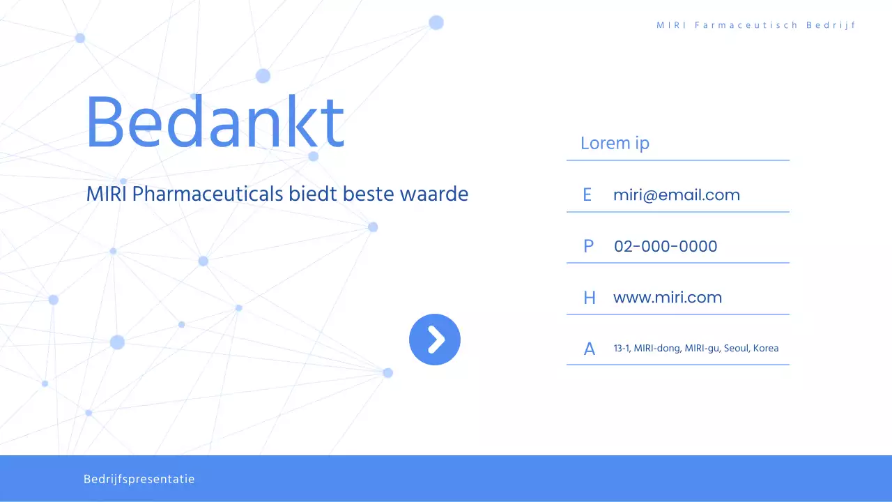 Aanbestedingsvoorstel moderne farmaceutische gezondheidszorg in wit en blauw