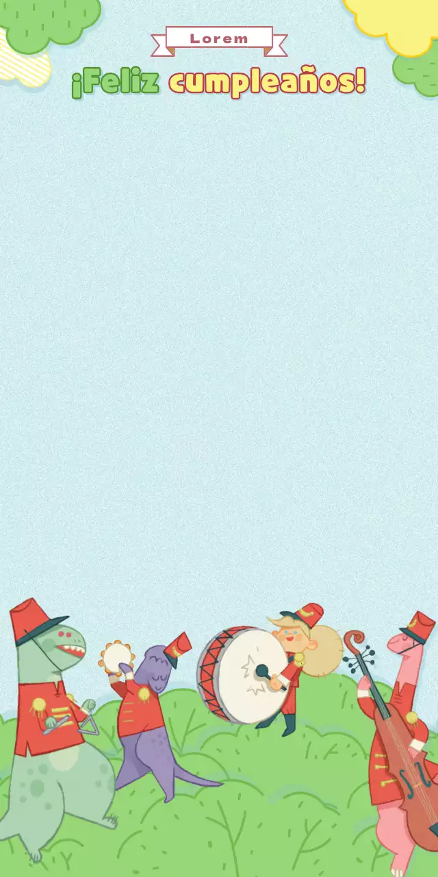 Ilustración de bosque verde y amarillo celebración