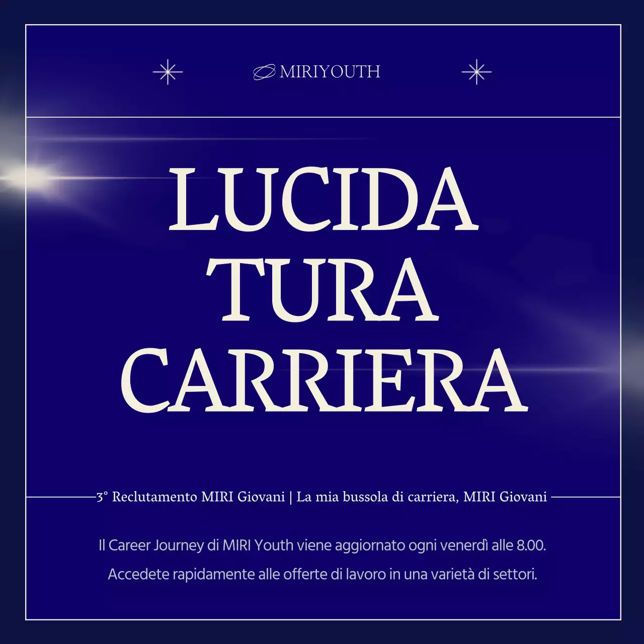 Un semplice posto di reclutamento per la comunità in blu navy e beige.