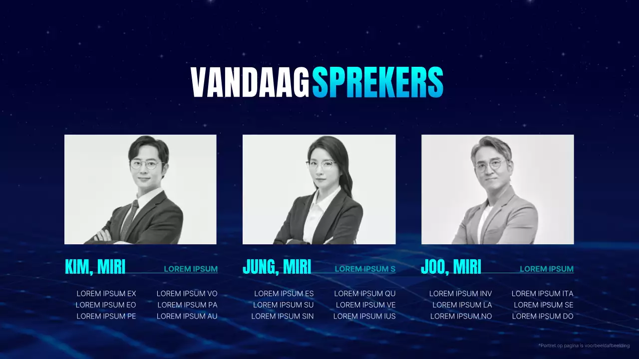 Eenvoudige conferentiepresentatie in marineblauw en lichtblauw