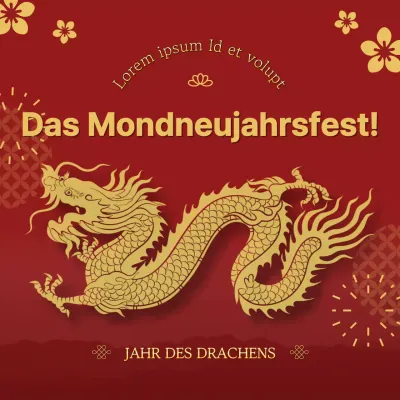 Rot-goldene traditionelle Neujahrsanzeige