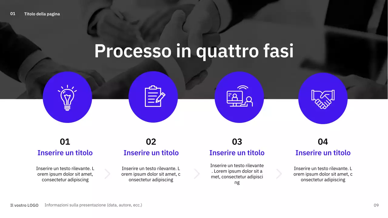 Layout semplici e variegati in blu per la pianificazione