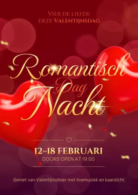 Promoot een rood, chique restaurant voor Valentijnsdag