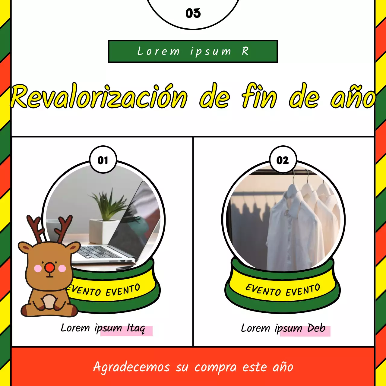 Bonito anuncio de plantilla navideña en rojo y amarillo