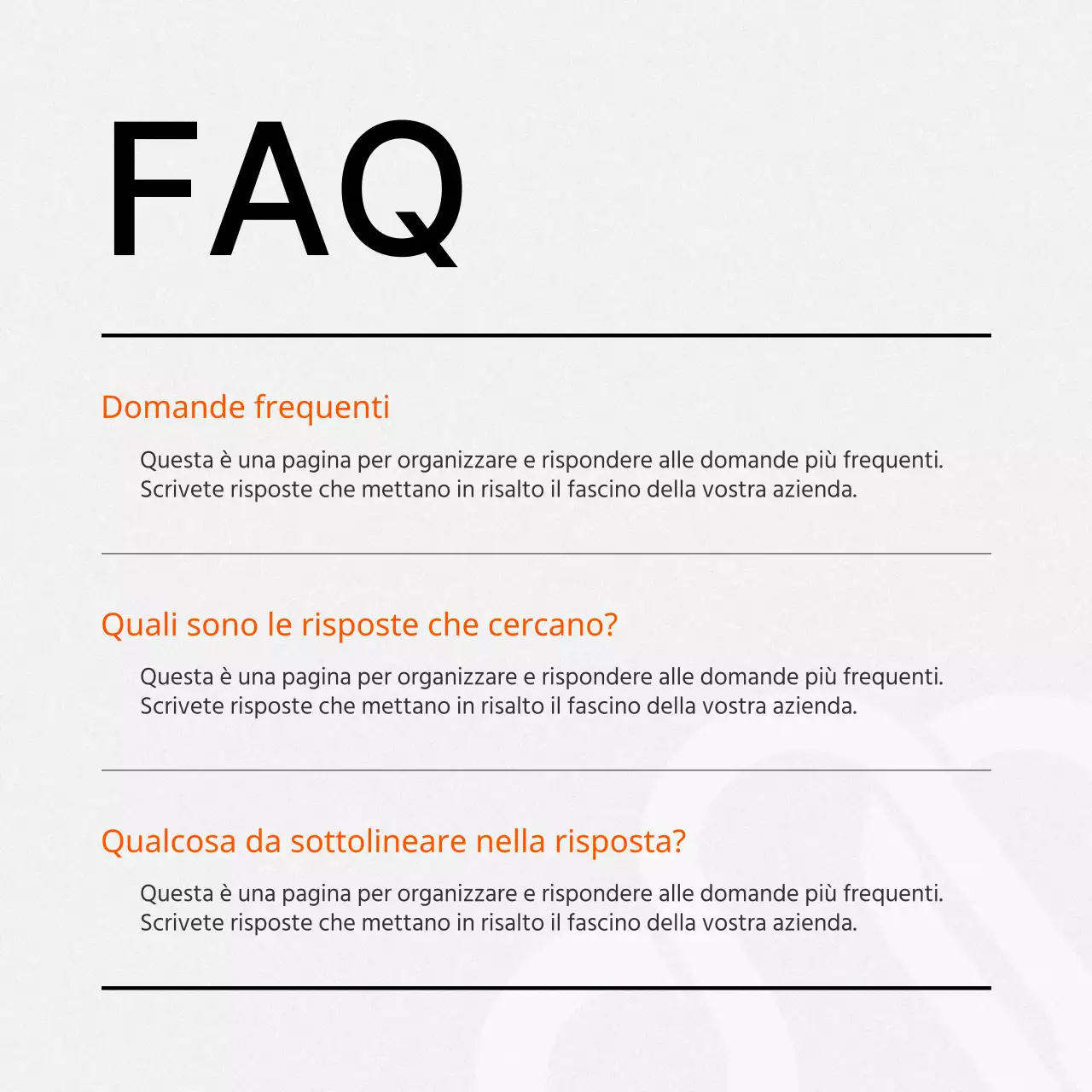 Una semplice piazzola arancione e grigia su di noi