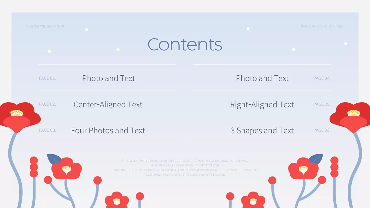 빨간색 미니멀 꽃 프레젠테이션