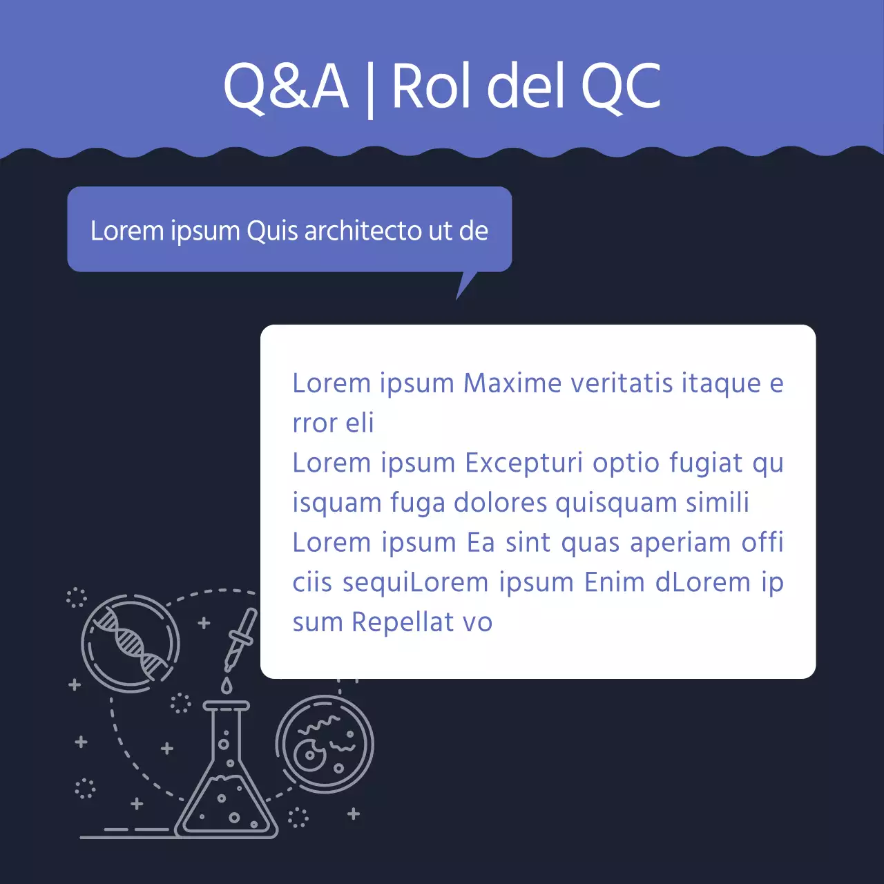 Una sencilla carta de presentación de Q&A para un puesto de trabajo en azul y marino